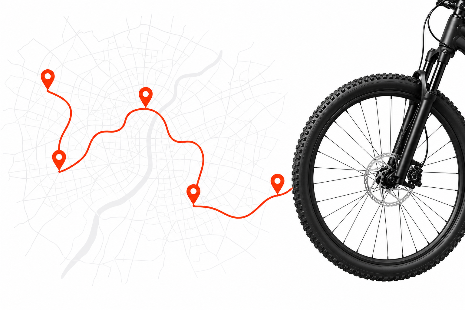 Route connecting five Cycle Factory Outlet locations across Ahmedabad